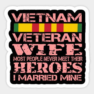 Distressed Vietnam War Veteran Wife Supporter Sticker